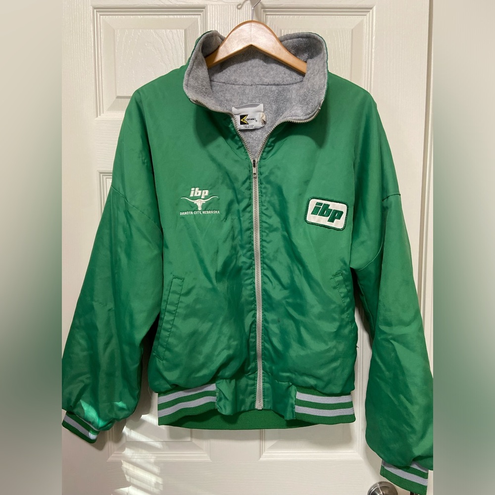 Vintage K-Brand Jacket Men Size Large Green  Zip Closure Made In USA IBP